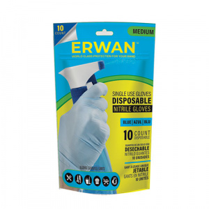 ERWAN™ Nitrile Premium Protection Examination Gloves, 10 Pieces, Blue
